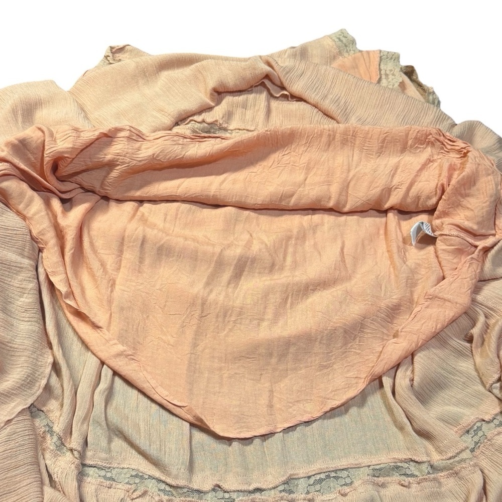 L Love‎ Fairy Ethereal Cottagecore Peasant Bohemian Tiered Gauzy Maxi Dress M - Picture 9 of 12